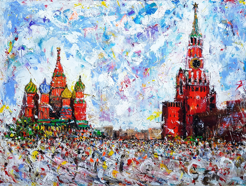 St. Basil's Cathedral Moscow - Original Painting by Ross Eccles Artist