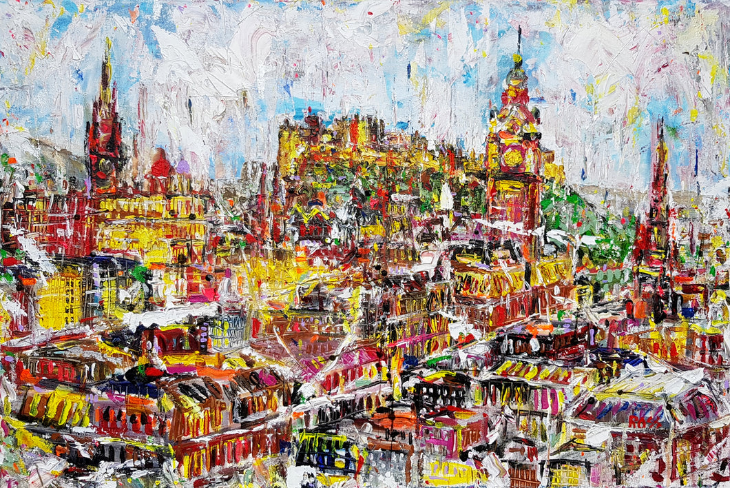 Festival of Lights Edinburgh Painting by Contemporary Artist Ross Eccles