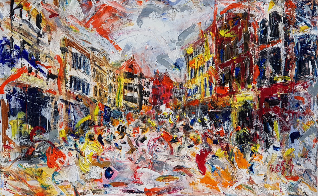 Grafton Street Abstract Art Painting by Ross Eccles Ireland