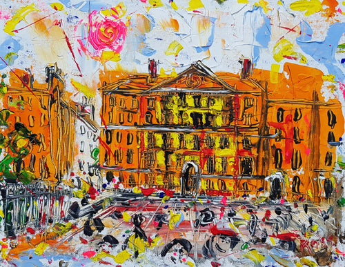 Holles Street Abstract Painting by Irish Artist Ross Eccles