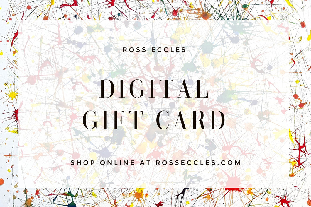 Ross Eccles Digital Gift Card to buy contemporary Irish art. Unique wedding anniversary gift