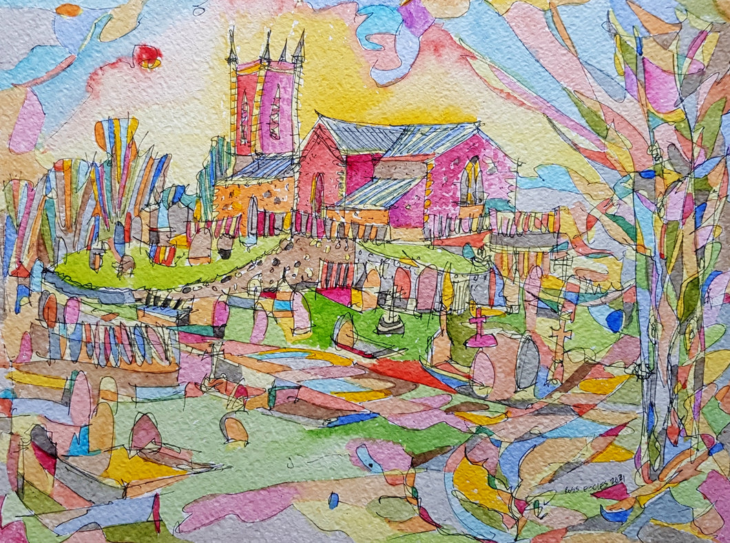 Newcastle Church Wicklow by Ross Eccles Irish Artist